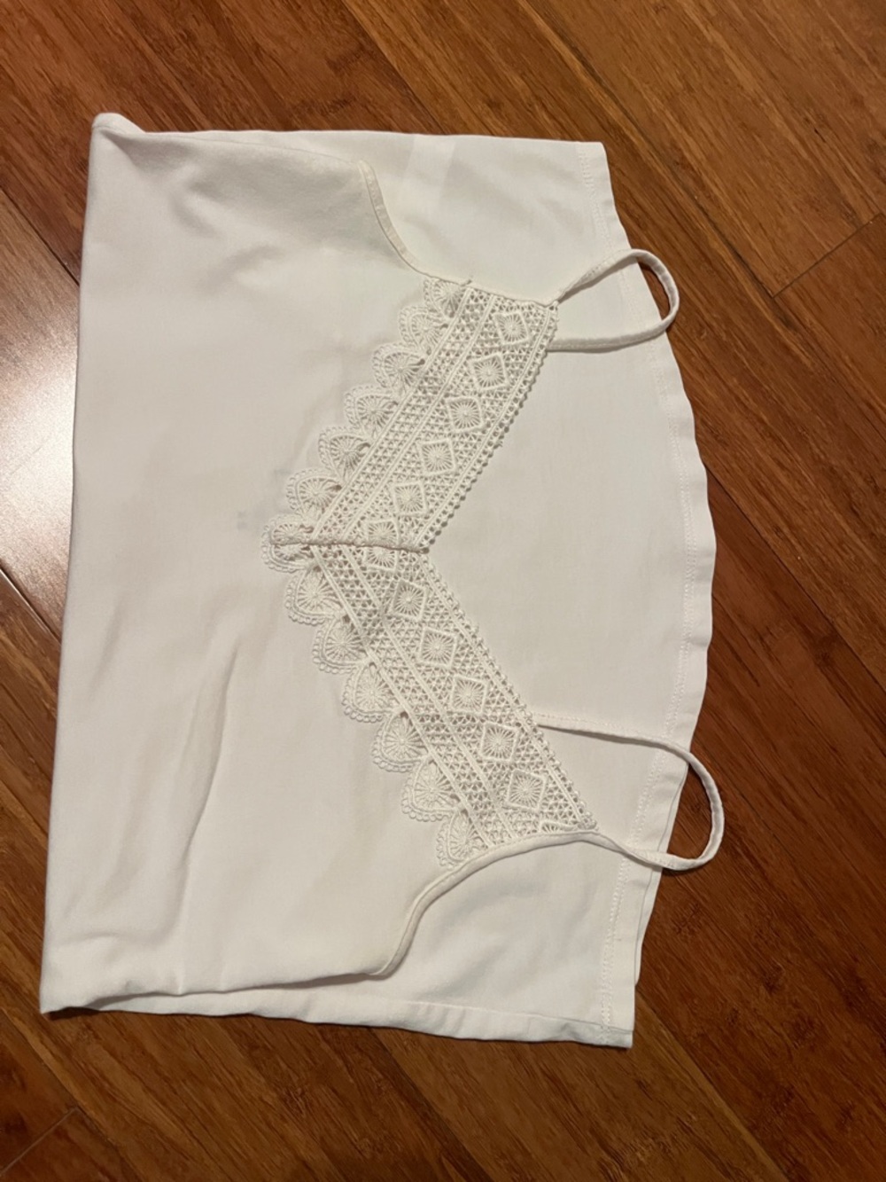 LOFT White Lace-Trim V-Neck Cami